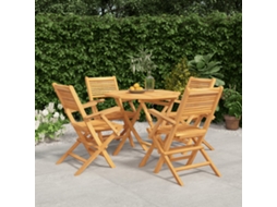 Vidaxl 5 Pcs Conjunto De Jantar P/ Jardim Madeira De Teca Maciça