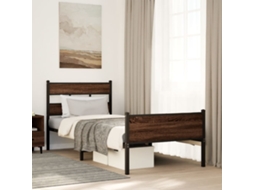 Vidaxl Estrutura Cama S/ Colchão Derivados Madeira Carvalho Castanho