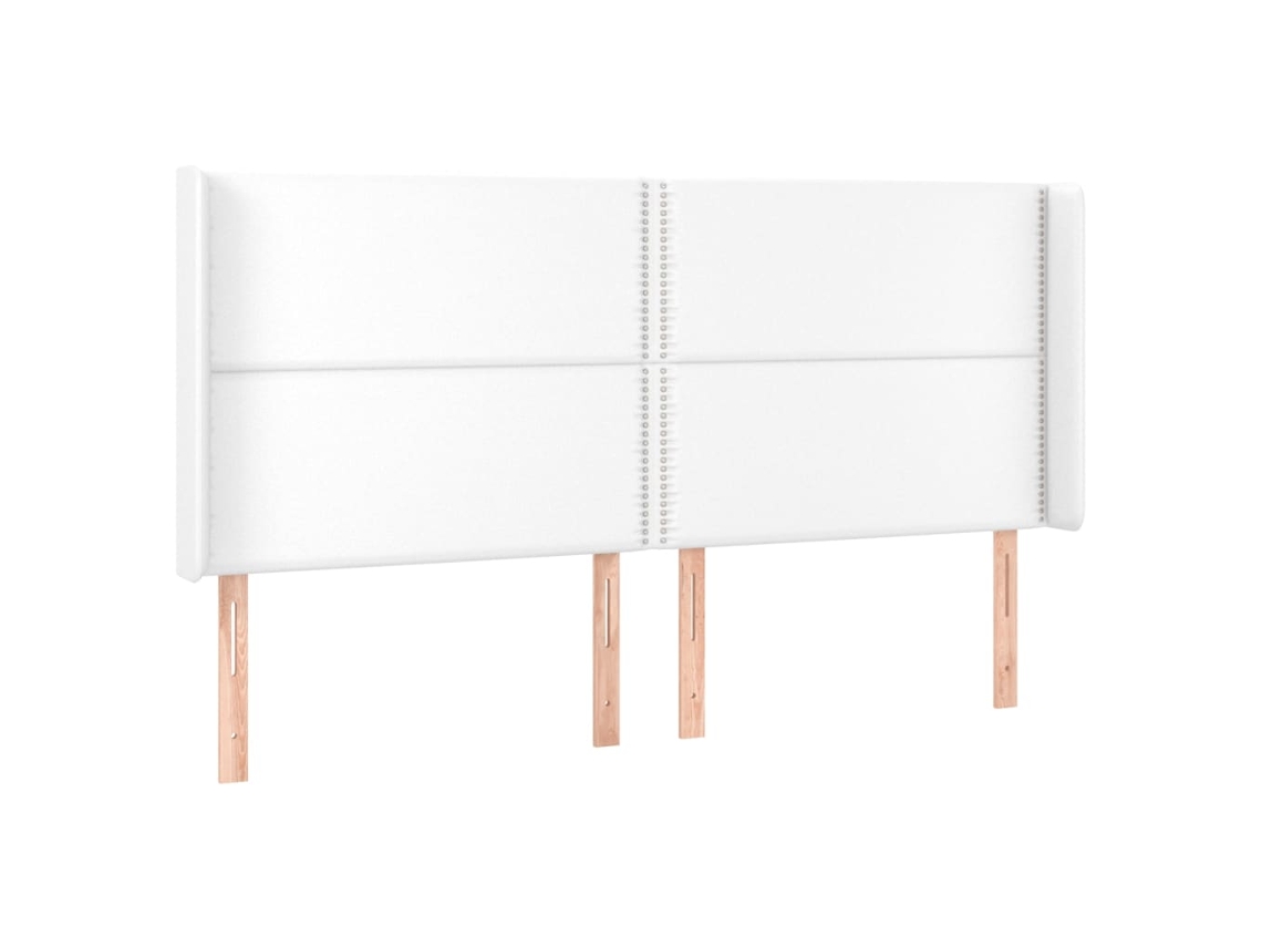Cabeceira de Cama com Abas 203x16x118/128 cm Couro Artificial Branco MAISON EXCLUSIVE