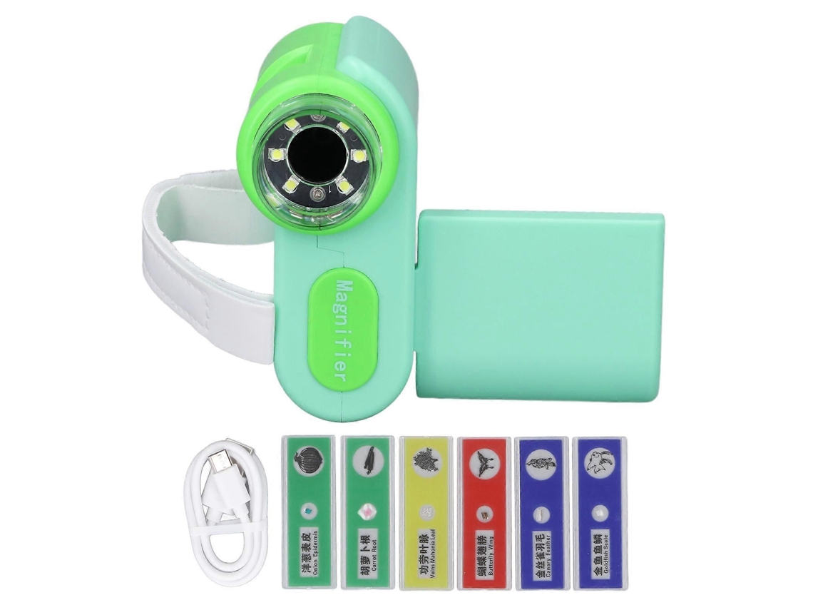 Microscópio Infantil 1000x Microscópio Digital Portátil Com Tela Colorida De 2 Polegadas Ferramenta Educacional Verde