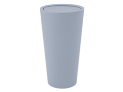 Mini lixo de mesa com tampa rotativa abs minimalista para escritório lar azul claro