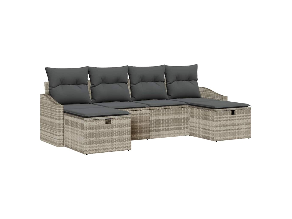 Maison Exclusive - Conjunto De Sofás Com Almofada 6 Pcs Vime Pe