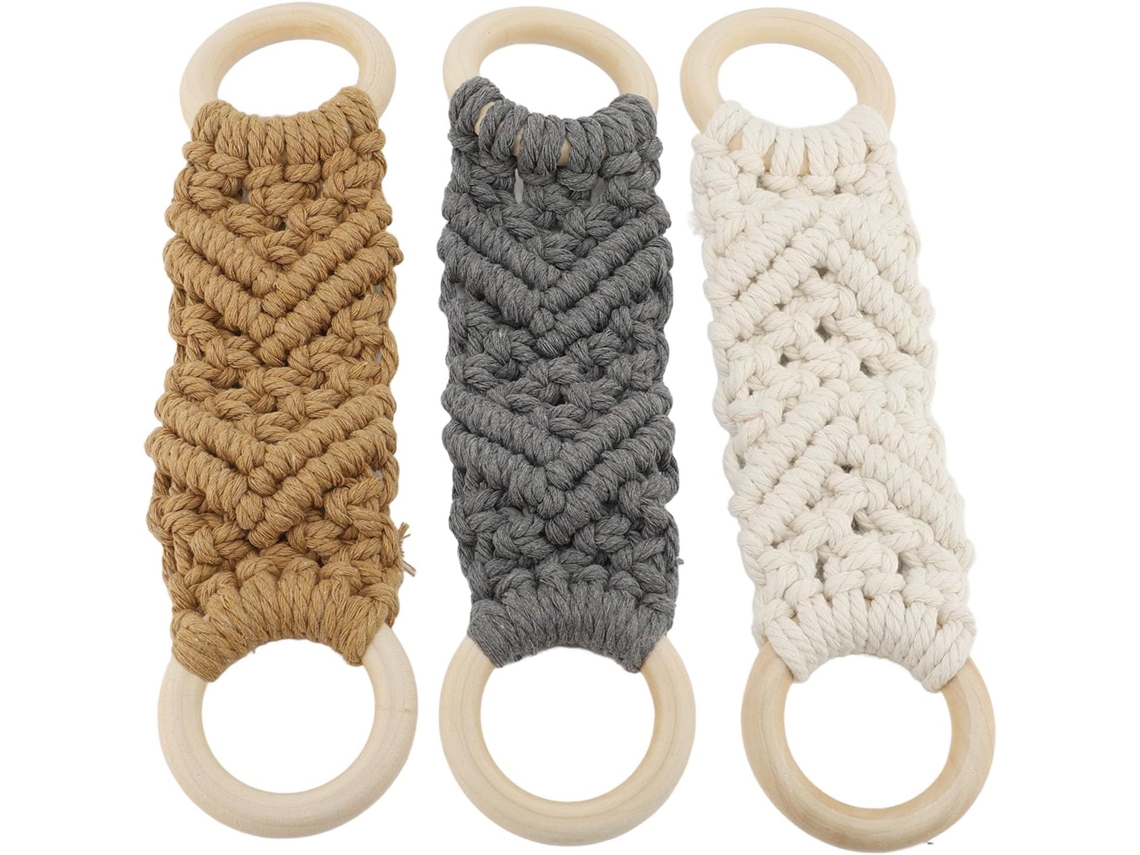 Conjunto De 3 Porta-toalhas Em Macramê, Suporte Para Pratos E