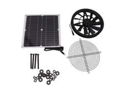 Kit De Ventoinha Solar Com Rede Metálica, Exaustor Resistente À Água Para Galinheiro