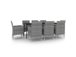 Garden Dining Set, Garden Dining Sets Vidaxl Cinzeto Rattan / Vime (200 Cm Table Length)