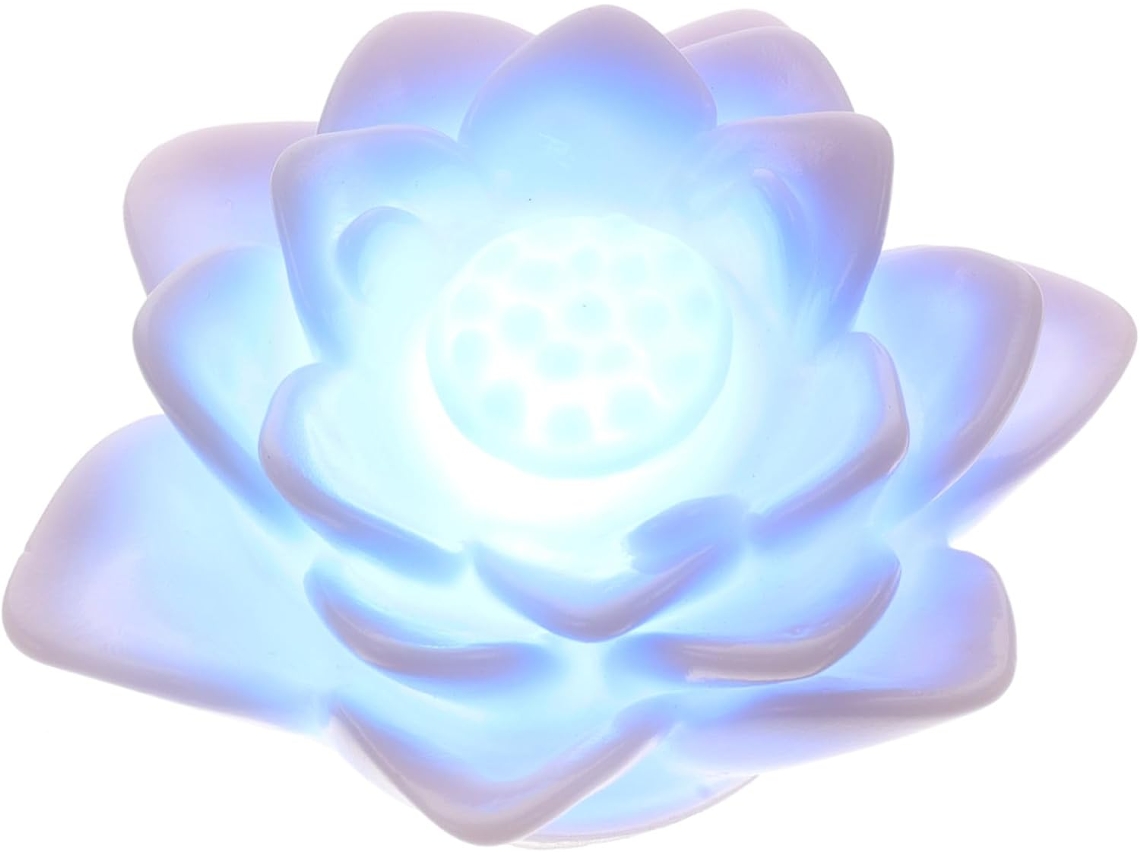 Luminária Noturna Led Em Formato De Flor Lótus Branca, Baixa Emissão