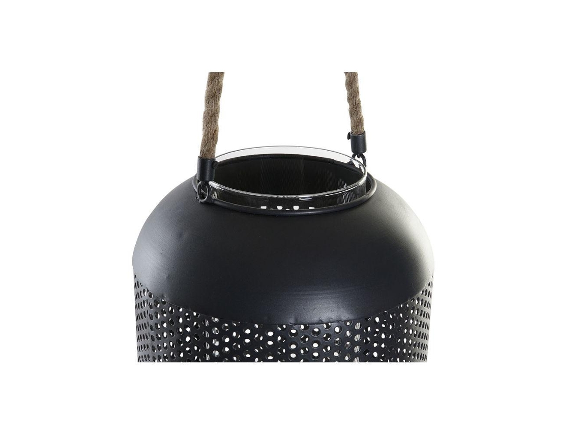 Castiçais Dkd Home Decor Preto Metal Corda 22 X 22 X 63 Cm
