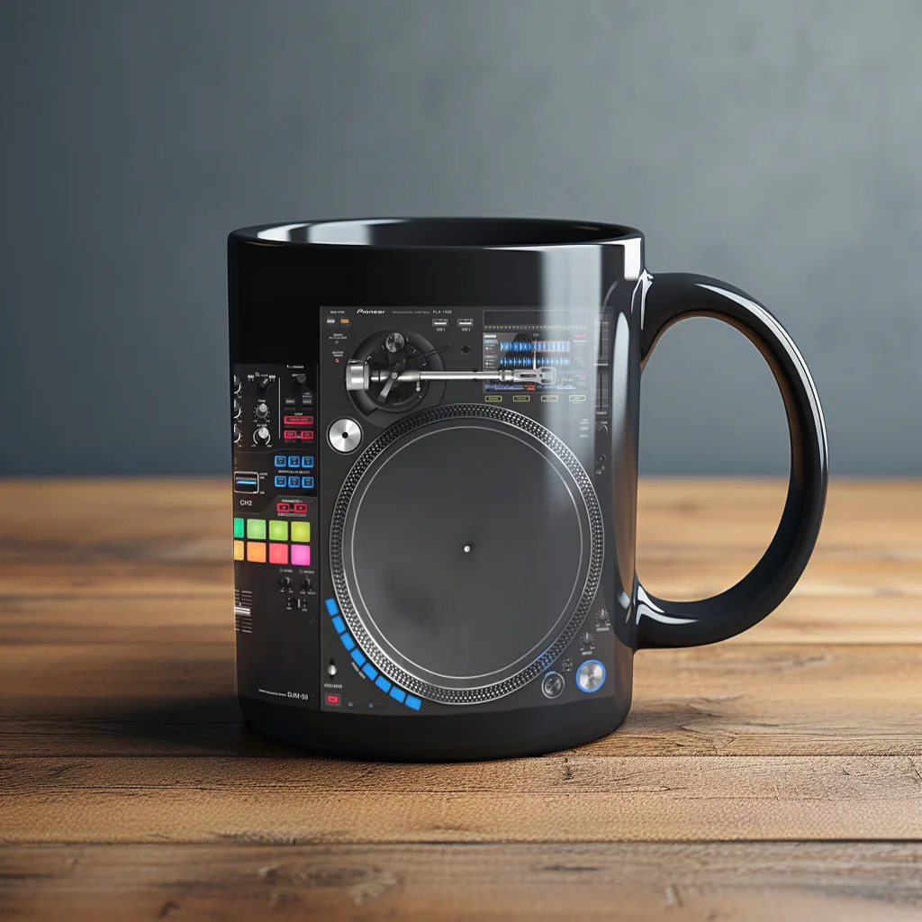 Caneca de Café de Cerâmica , Caneca 3d para Chá com Leite, Caneca Criativa para o Café da Manhã para Amantes da Música. MDUG (estilo D, 330ml)