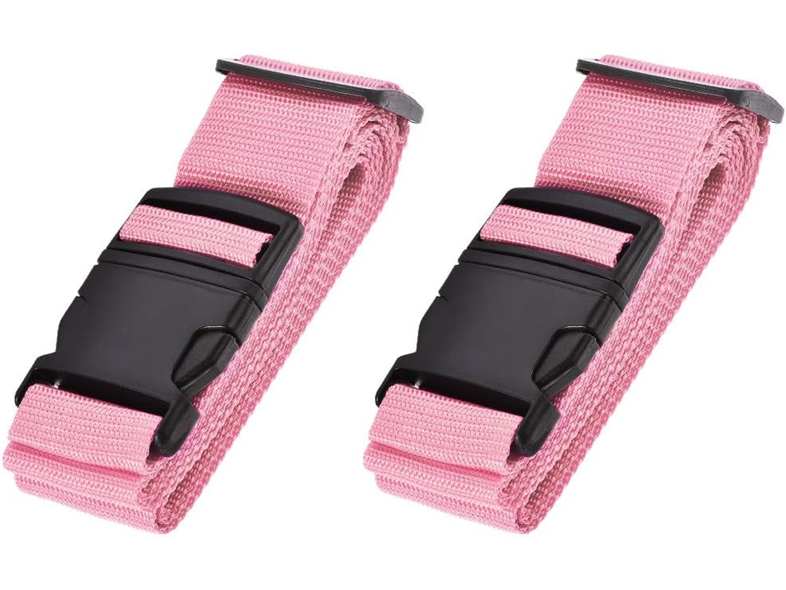 Cintos Para Malas De Kart Com Fivela, 1,8 M X 5 Cm, Acessórios Ajustáveis ​​de Polipropileno Para Embalagem De Malas, Rosa, 2 Peças Aquaforge