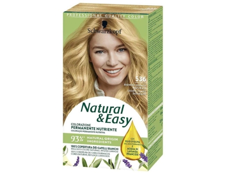 Coloração Permanente Louro Claro Dourado 536 Natural&Amp;Easy Emb. 1 Un