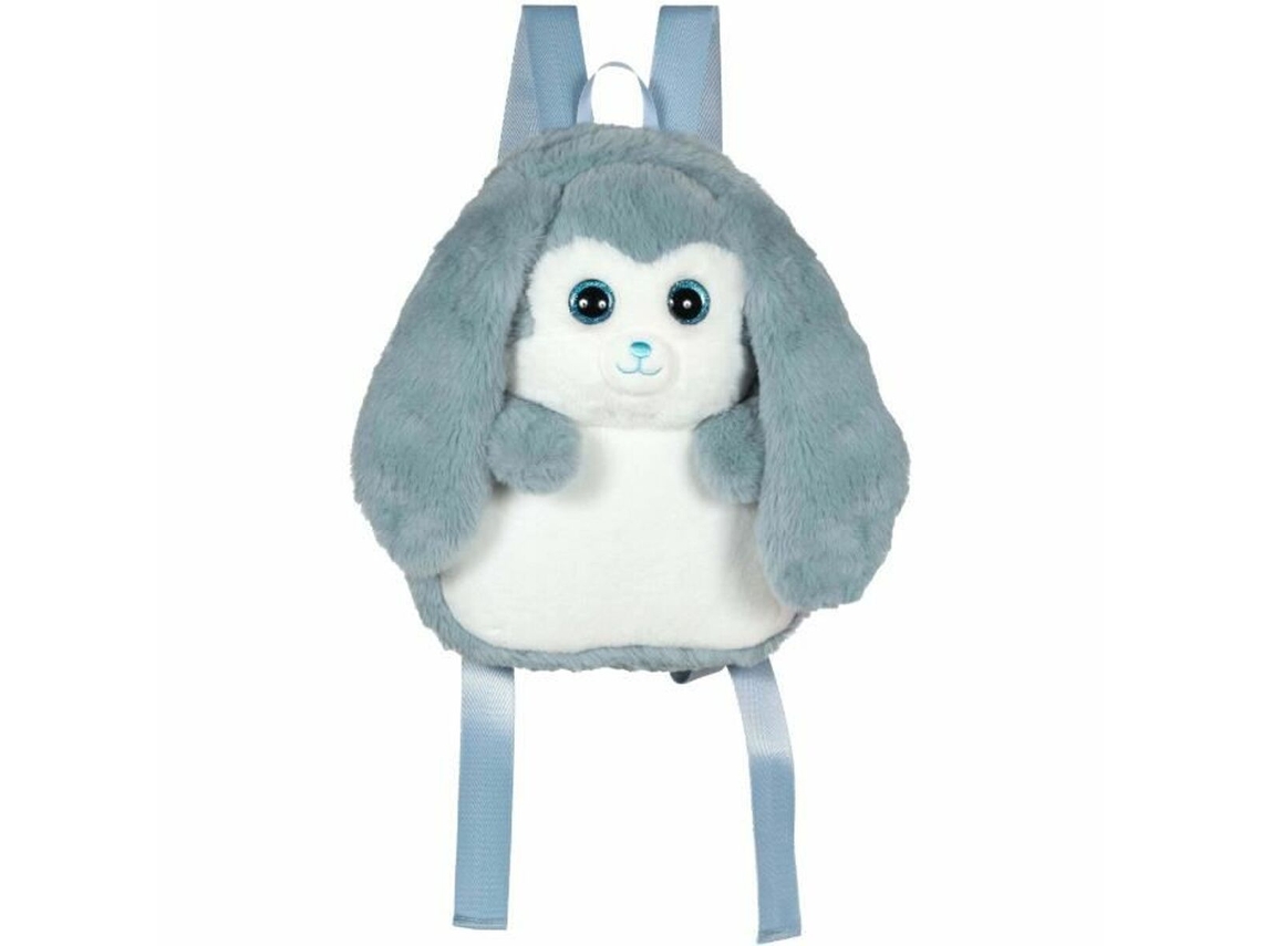 Mochila De Peluche - Conejo Azul Y Blanco 30 Cm
