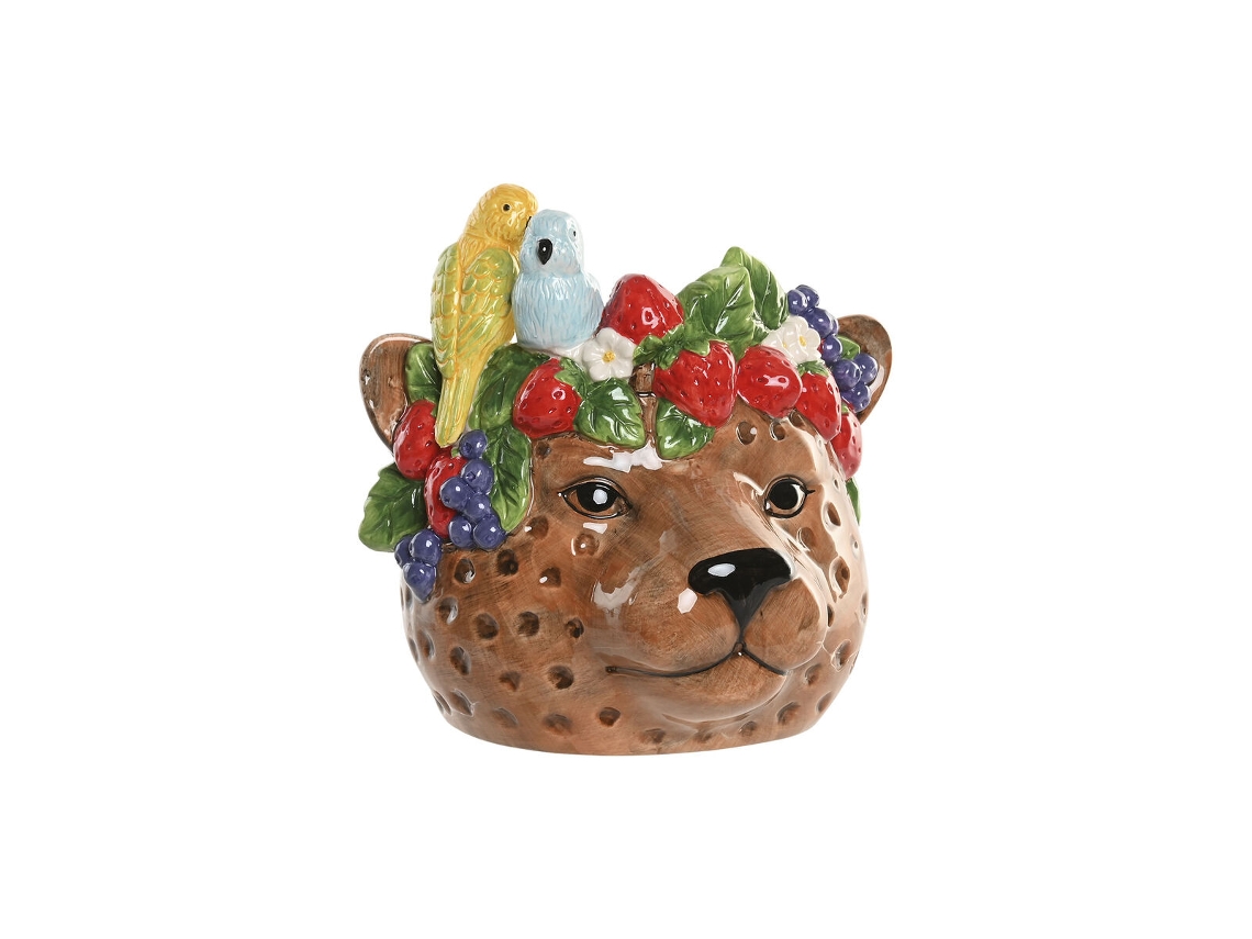 Centro De Mesa Home Esprit Castanho Tropical 25 X 23 X 23,5 Cm