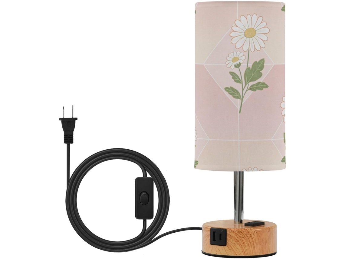Luminárias de mesa Yuiboo Daisy Green Leaf com 3 níveis de intensidade, portas USB e lâmpadas CEA inclusas para cozinha.