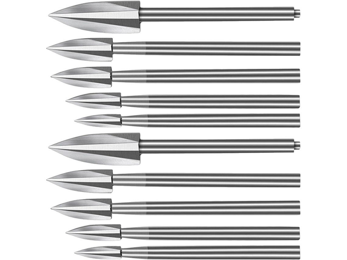 Conjunto de 10 Brocas de Aço Branco para Madeira, com Medidas de 3/4/5/6/8 Mm, Ideais para Entalhe e Gravação. SFUSHOS