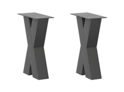 Vidaxl Pés Para Mesa De Centro Em Formato De X, 2 Peças, Antracite, 28x(42-43) Cm, Aço