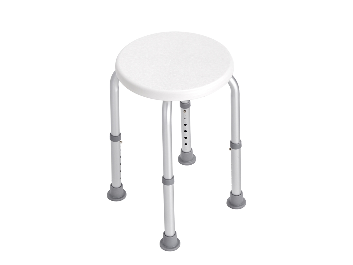 Assento de Banheiro Antiderrapante com Altura Ajustável (355-480 mm), Alumínio, Capacidade 136,1 kg