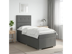 Vidaxl Cama Box Spring Com Colchão Cinzento-escuro 80 X 200 Cm Tecido