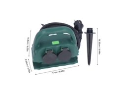 Laxiscreed Tomada De Jardim Ip44 À Prova De Água Com 4 Entradas Para Exteriores De 16a E 3680w