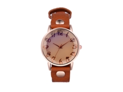 Relógio de Pulso Feminino de Quartzo com Mostrador Redondo Casual Elegante Café 8 Cores
