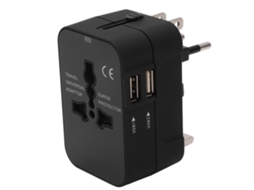 Adaptador de Viagem Universal com Portas Usb, Plugues Ue/eua/au, 100 240, Preto AQUAFORGE