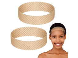 Faixa de silicone ajustável para peruca anti derrapante, 2 peças, fixação forte, para homens e mulheres, esportes, yoga (cor pele)