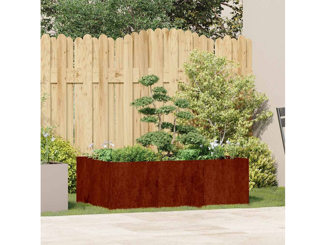 Vaso de Jardim HARLANV1 de 120x80x40 cm de Aço enferrujado