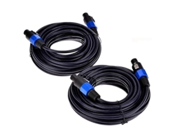 Pacote Com 2 Cabos Speakon Macho Para Speakon De 7,6 M, Cabo De Áudio Profissional 12 Awg Para Caixas De Som De Dj Brilvibera