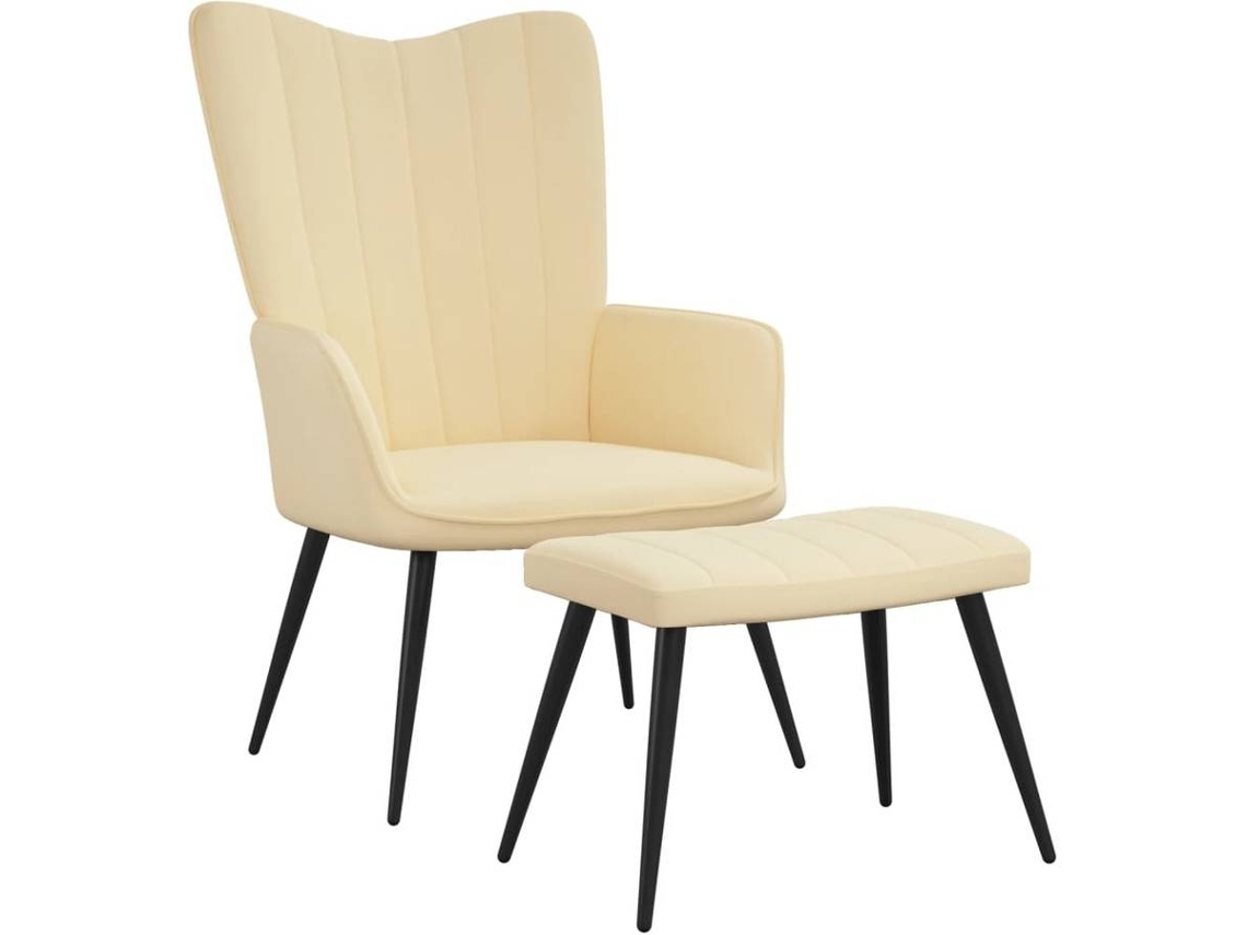 Relaxing Chair With Stool, Relaxing Chairs With Stools Vidaxl Branco Veludo