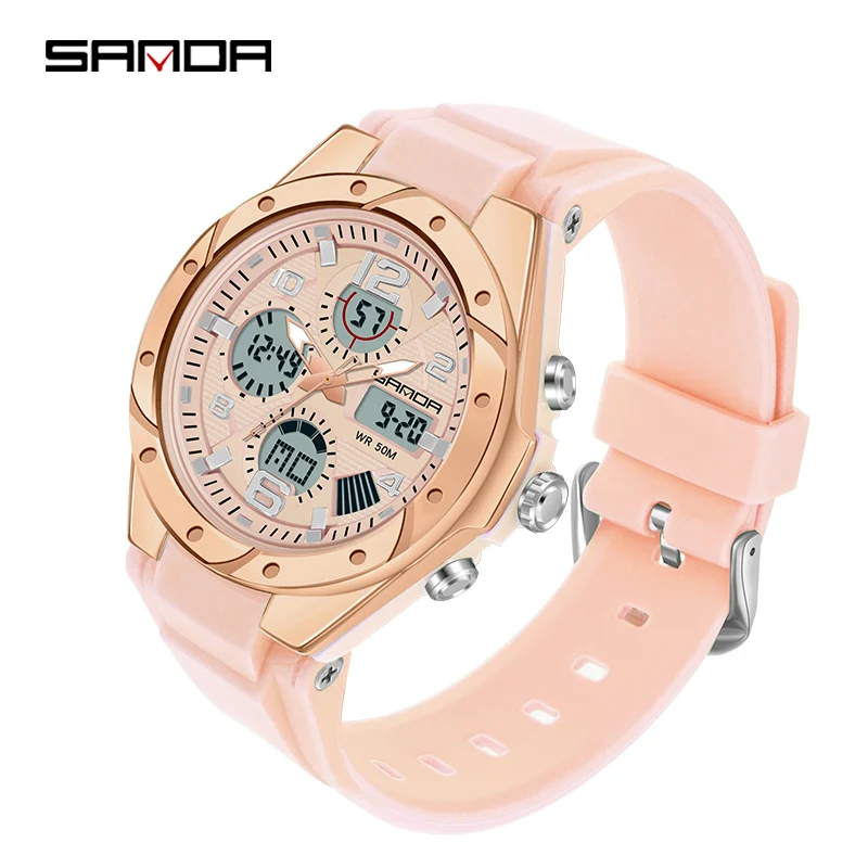 Relógio Esportivo Digital Led Feminino de Luxo , Relógio de Pulso Casual e Elegante. MDUG (rosa)