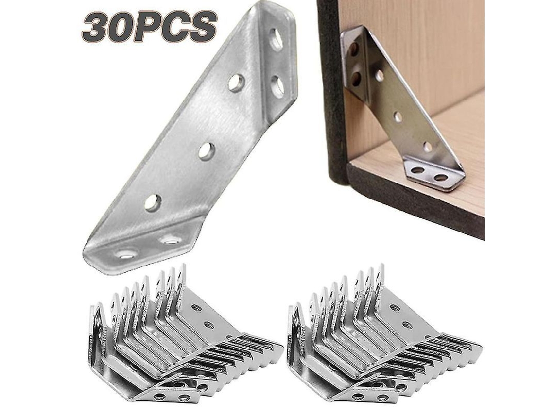 Conector De Cantos De Móveis Universal Em Aço Inoxidável Premium Com Superfície Escovada - 1/20/30/50 Peças 30 Unidades