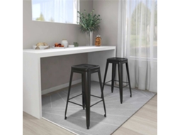 Vidaxl Bancos De Bar Empilháveis 2 Pcs Metal Preto