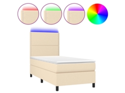 Box Spring Bed, Box Spring Beds Vidaxl Creme Tecido (100 X 200 Cm)