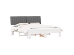 Estrutura de Cama com Cabeceira Estofada Cinzento Claro MAISON EXCLUSIVE