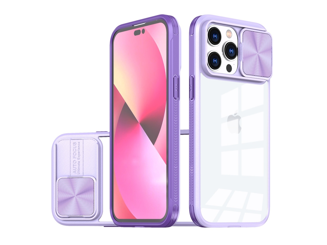 Capa Roxa Para Iphone 17 Air Com Lente Magnética E Janela Deslizante Para Proteção Contra Impactos.