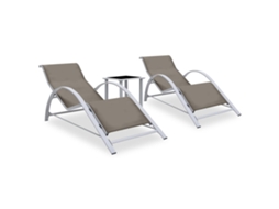 Sun Lounger, Sun Loungers Vidaxl Preto Alumínio