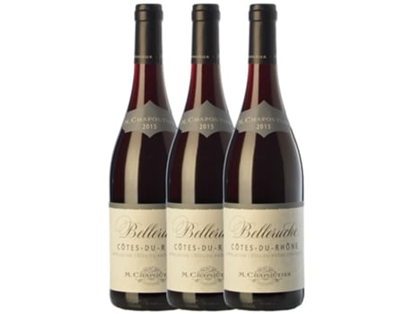 Vinho Tinto CHAPOUTIER Chapoutier Belleruche Rouge Côtes Du Rhône Crianza (0.75 L - 3 unidades)