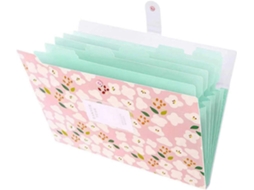 Carpeta Expansível Com 6 Bolsas De Polipropileno Impermeável E Resistente A Riscos Para Documentos A4 (rosa)