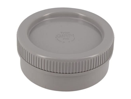 Carimbo De Inspeção Girpi Pvc Diâmetro Interno 100 Mm Formato Reto Cor Cinza