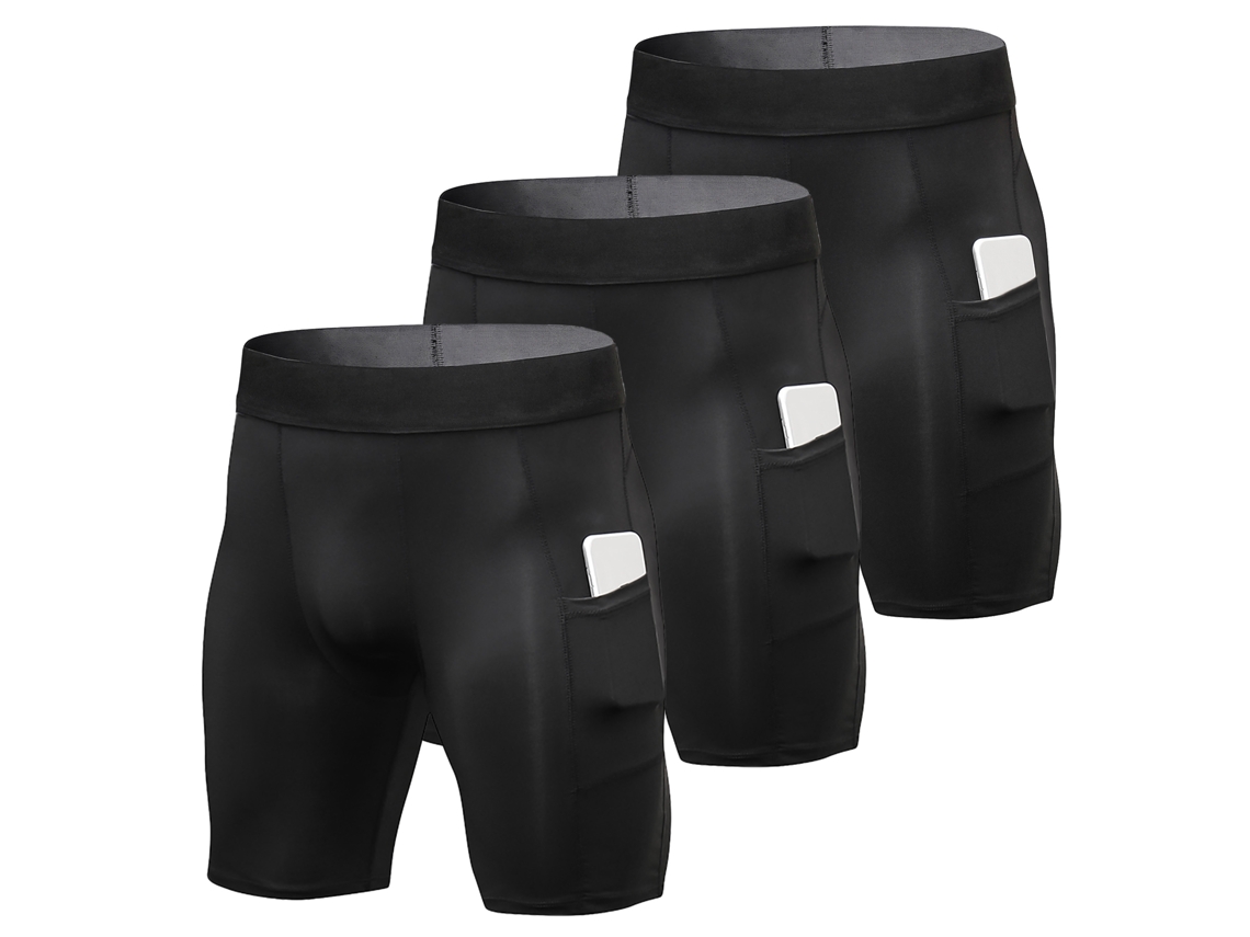 Junli 3 Pack Calcinhas Esportivas Masculinas 85% Poliéster 15% Spandex