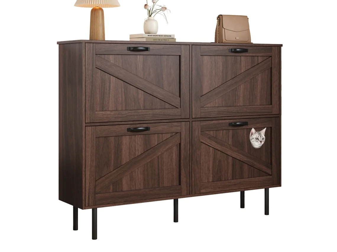Sapateira 4 Portas 7 9 Pares Brinquedo Gato Nogueira VOLTEDGE