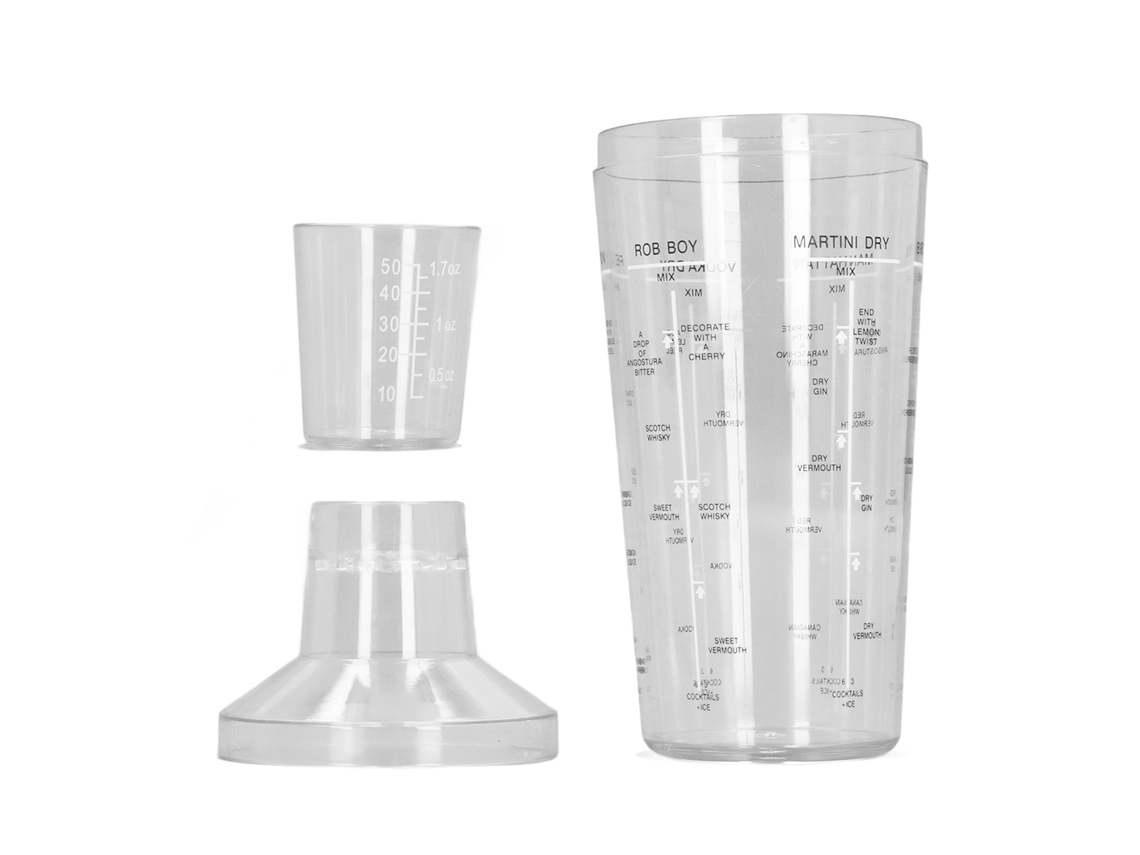 Nova Line coqueteleira Transparente Resistente a Quedas com Escala 530ml para Bar Restaurante Festa