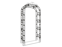 Arco de jardim VIDAXL Preto Aço (116 x 45 x 240 cm)