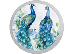 Puxadores Decorativos Para Móveis, Armários E Gavetas, Com Lindo Padrão De Pavões, Em Cristal, Para Guarda Roupas