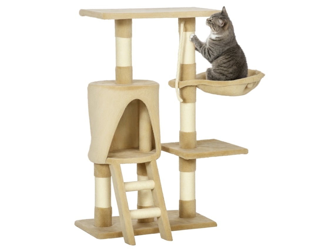 Árvore Para Gatos 96 Cm Com Corda E Brinquedos
