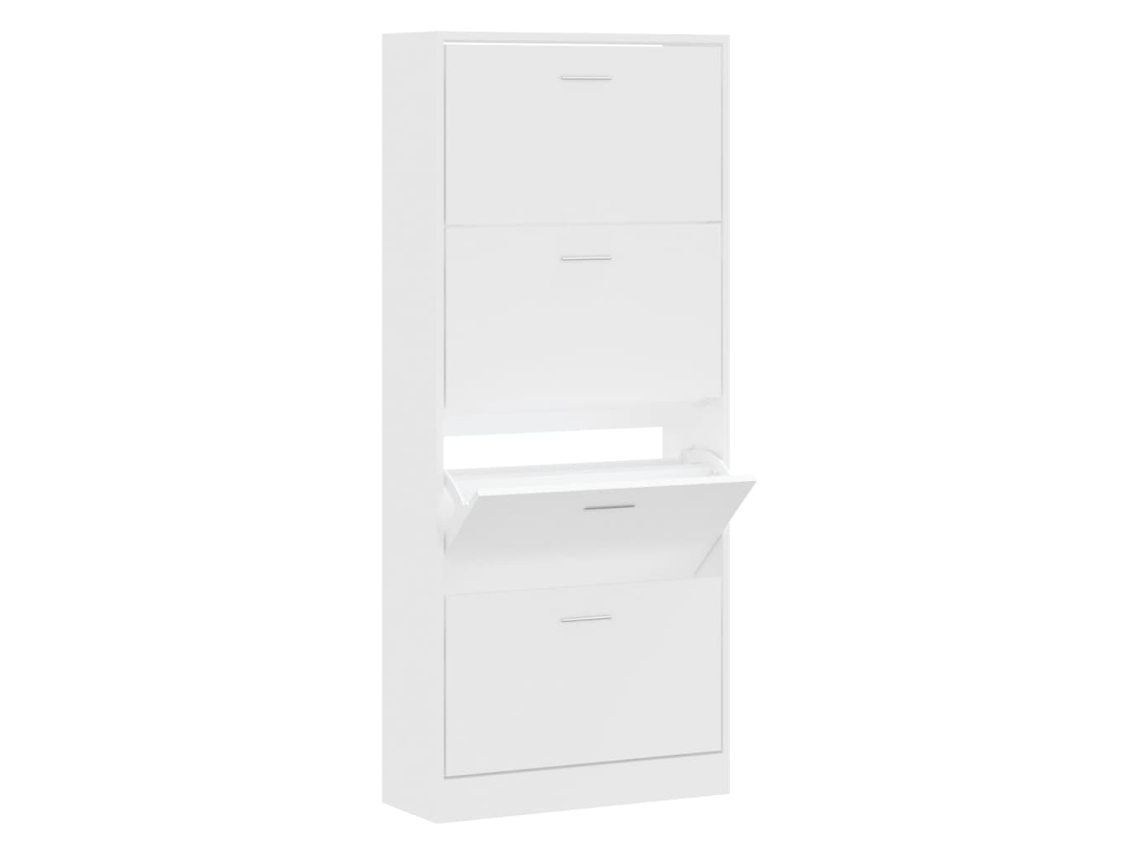 Sapateira VIDAXL Branco Madeira processada (63x24x147 cm)