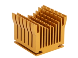 Dissipador de Calor de Aluminio Dourado para Componentes Eletrônicos de Alto Poder Raspberry Pi 1ª/2ª/3ª Geração 43x40x36mm