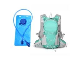 Mochila Leve Verde-clara Para Caminhadas/camping Com Reservatório De Hidratação, Elegante E Versátil.