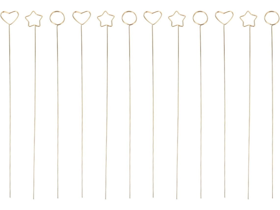 30 alfinetes de ferro dourado em formato de flor, com design floral, ideais para marcadores de lugar, recados e outros itens.