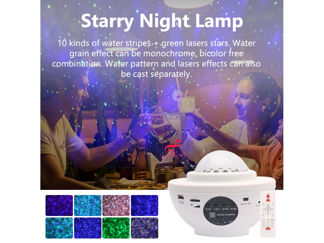 Mali projetor de Estrelas Led Usb 3d com Luz Noturna Romântica para Quarto e Planetário Casa