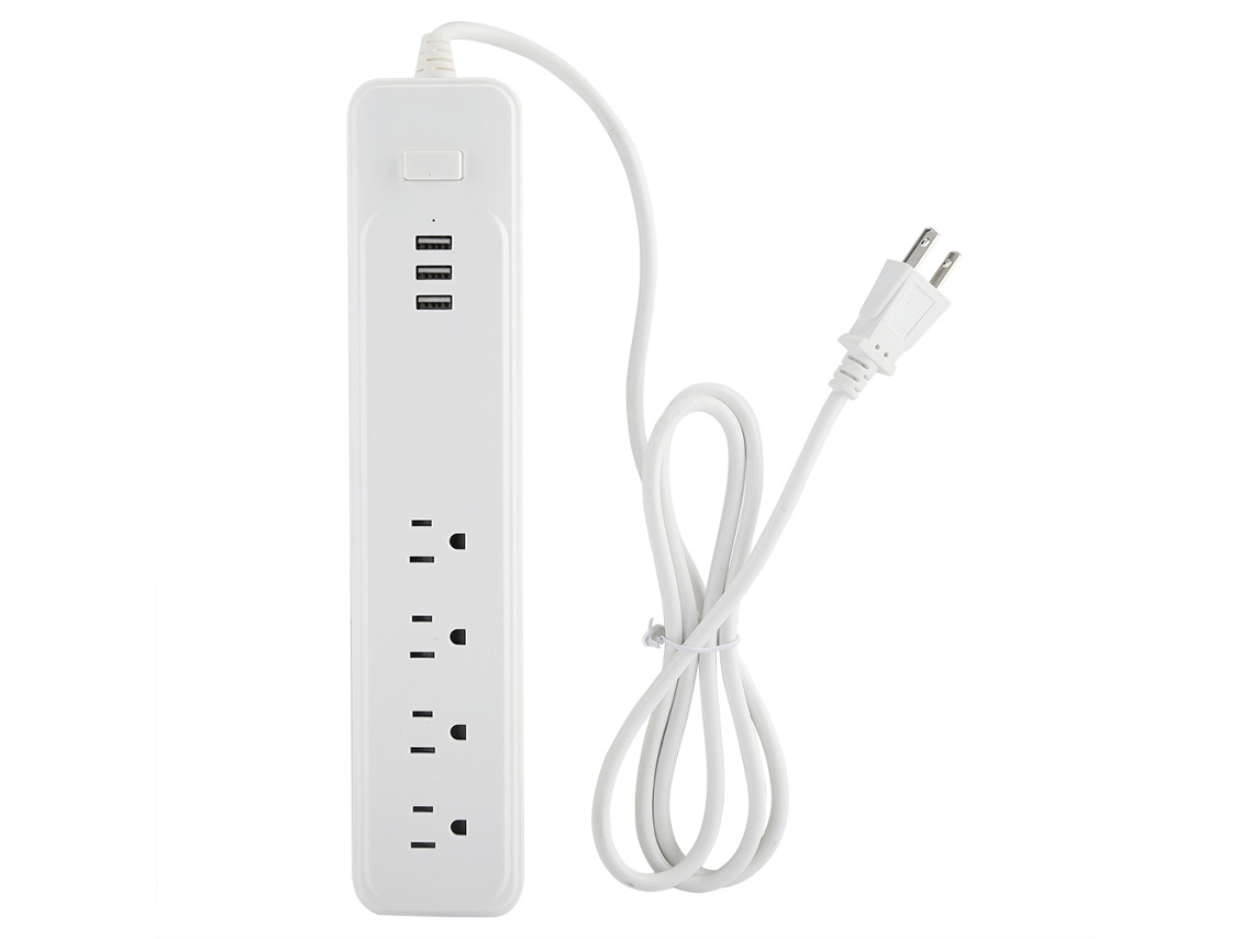 Extensão Inteligente Padrão Dos Eua Com 3 Portas USB E Um Switch